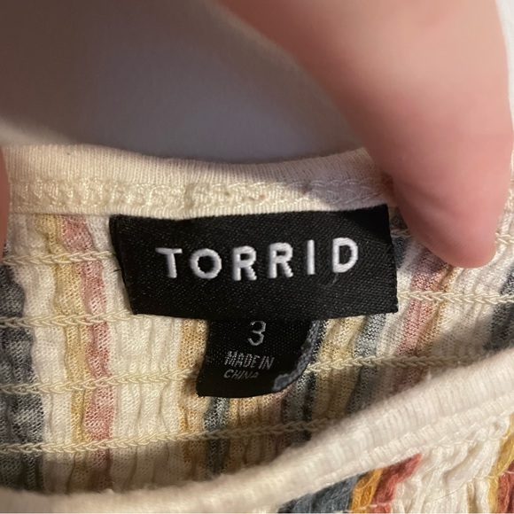 Torrid Super Soft Stripe Smocked Babydoll - Picture 5 of 7